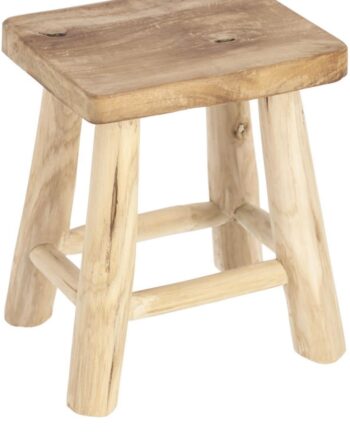 Skammel Taburet Kave Home Yumbi Massiv Teak Natur H30ã B20ã L25 Cm