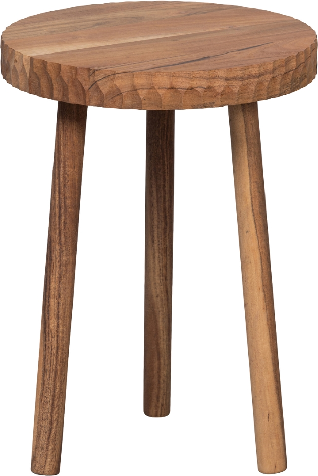 Skammel Woood Exclusive Manzi   Akacietræ Natur ø32ã H45 Cm   Minimalistisk Skammel Og Sidebord