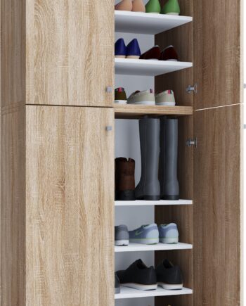 Skoskab Med   Hylder  182   70   39 Cm  Naturfarvet