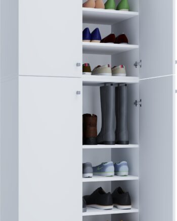 Skoskab  Quot Lona Quot  Med   Hylder  182   70   39 Cm  Hvid