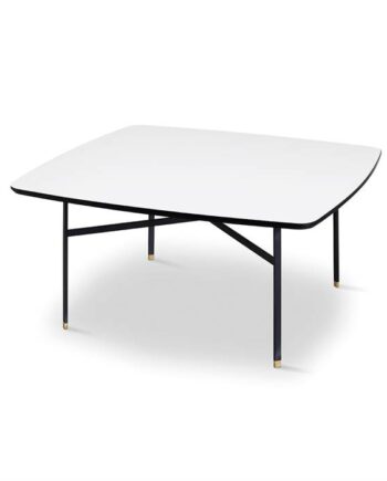 Skovby Sm242   Sm262s Sofabord 99   99 Cm Bordplade: Hvid Laminat Med Sort Kant  : Erling Christensen Møbler