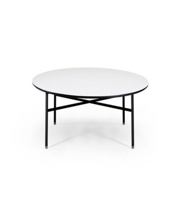 Skovby Sm243   Sm262s Sofabord   99 Cm Bordplade: Hvid Laminat Med Sort Kant  : Erling Christensen Møbler