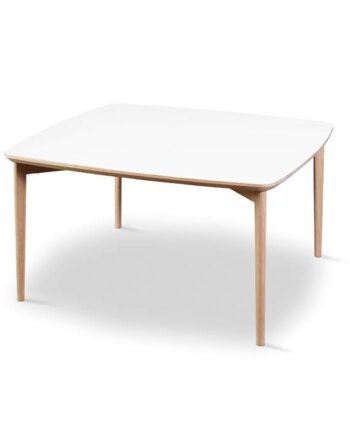 Skovby Sm242   Sm265 Sofabord 99   99 Cm Bordplade: Hvid Laminat Med Hvidolieret Kant  : Erling Christensen Møbler