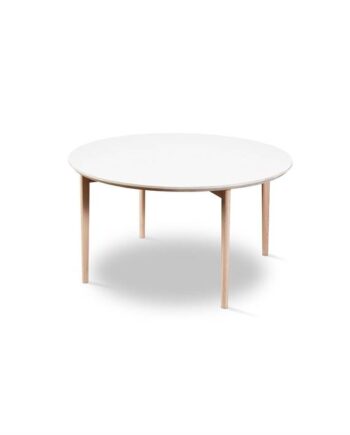 Skovby Sm243   Sm265 Sofabord   99 Cm Bordplade: Hvid Laminat Med Hvidolieret Kant  : Erling Christensen Møbler