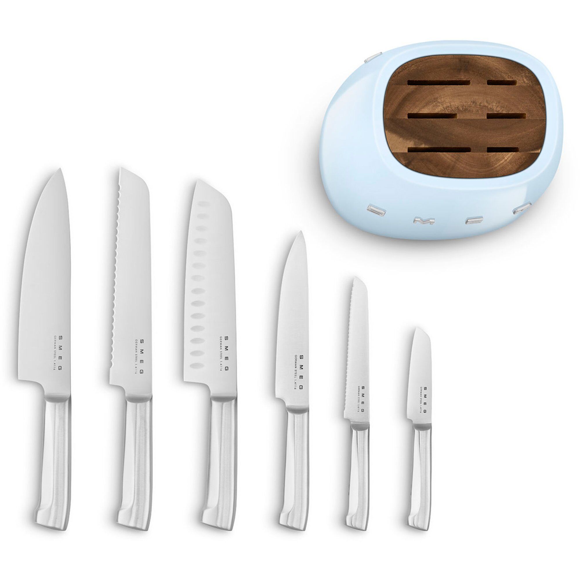 Smeg Knivblok Med Knive Stk Blå