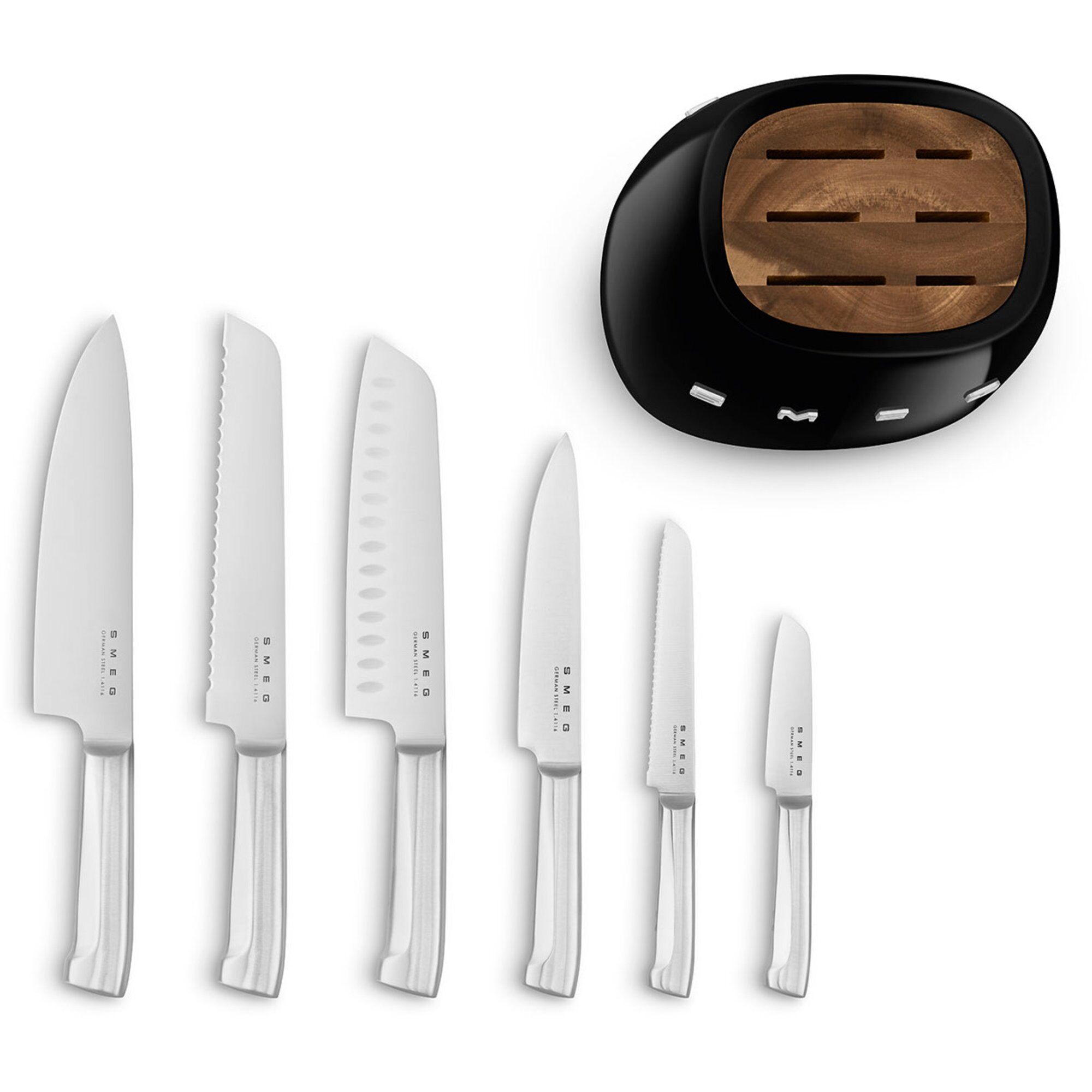 Smeg Knivblok Med Knive Stk Sort