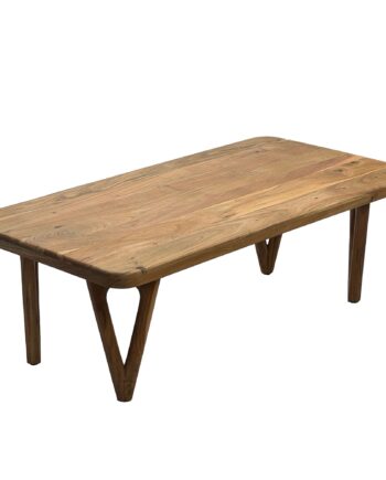 Sofabord   Massivt Akacietræ 120 Cm Rektangulært Stuebord Designer Loungebord Med Afrundede Hjørner  Landligt  Håndlavet