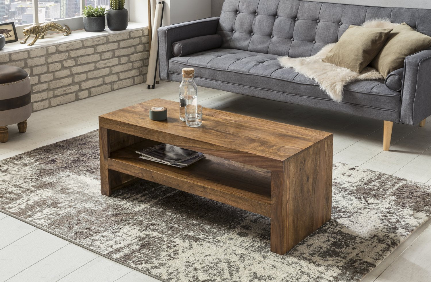 Sofabord   Massivt Træ  110x45x40 Cm