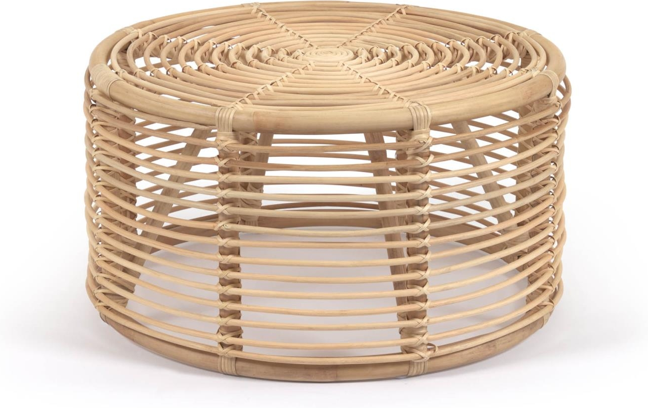 Sofabord Kaffebord Kave Home Kohana Vintage Håndlavet Rattan Natur 66x66x36 Cm