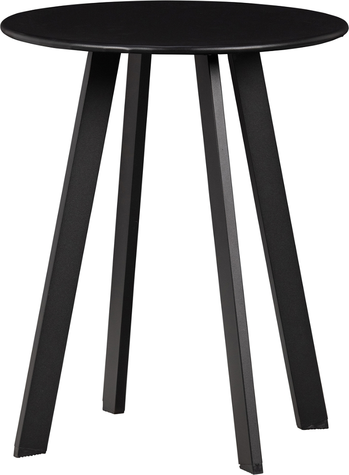 Sofabord Woood Fer Loungebord   Sort Pulverlakeret Jern ø40   H49 Cm