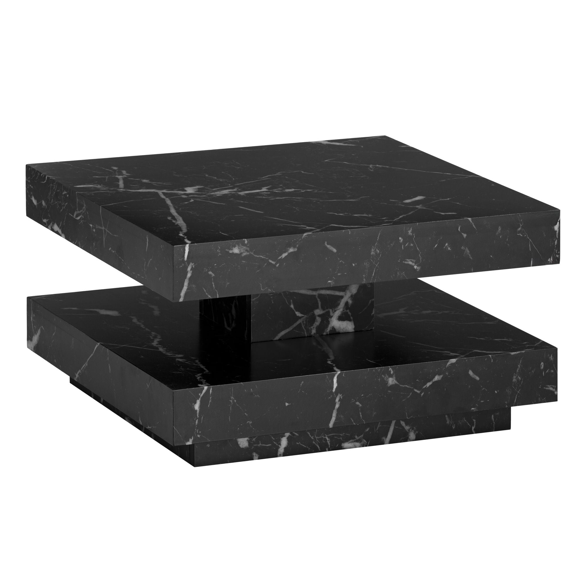 Sofabord 60x60x34 Cm Sort Sofabord   Marmorlook Moderne Designer Stuebord Med Opbevaring Firkantet  Loungebord Lille  Sofabord