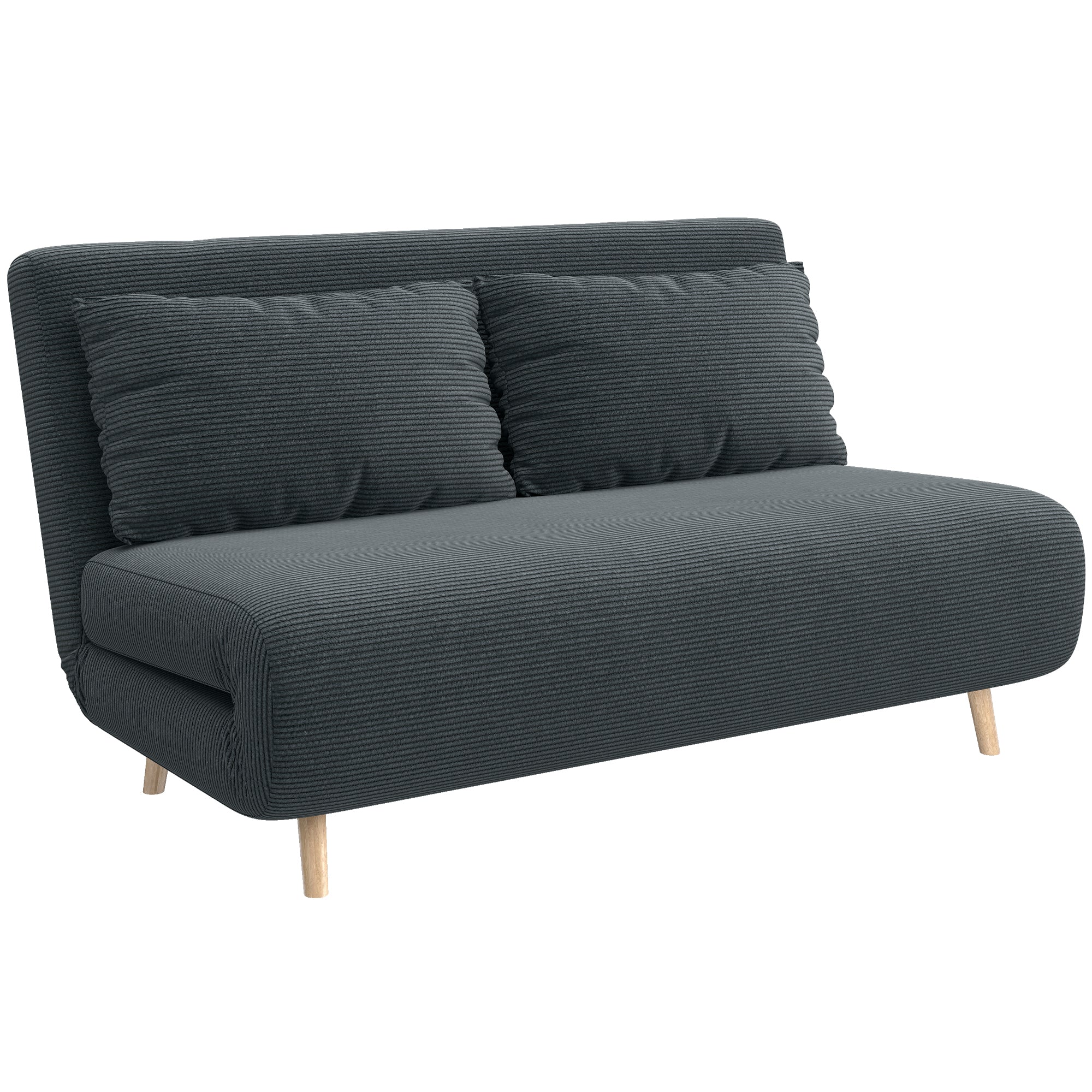 Sovesofa Gæsteseng -positions Justerbar Ryglæn Corduroy-look Op Til 120 Kg 141 90 81 Cm Mørkegrå