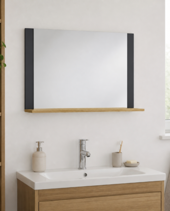 Spejl 80 Cm  Antracit Honningeg