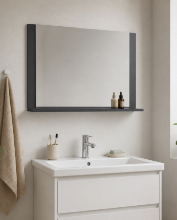 Spejl 80 Cm   Sikkerhedsglas  Antracit