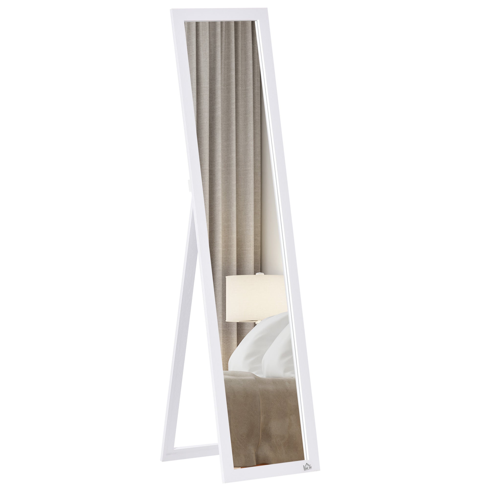 Spejl   Fuld Længde  Fritstående  Vægmonteret  Mdf-ramme  37   37   154 Cm  Hvid
