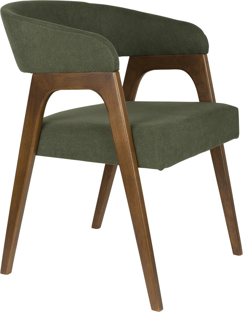 Spisebordsstol Med Armlæn Dutchbone Adamello Gråbrun   Polstret Polyester På Gummitræsben