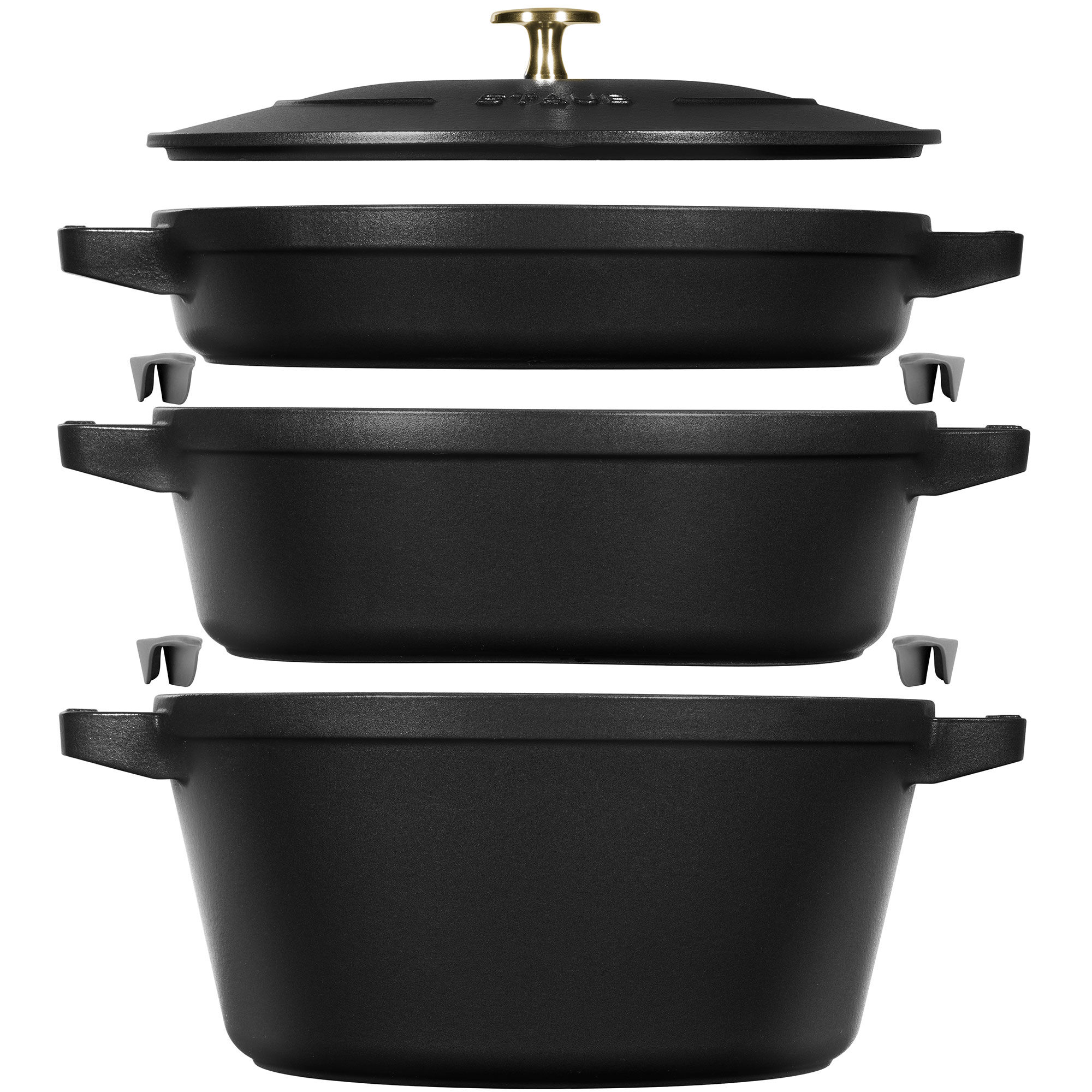 Staub Gryde   Kasserollesæt 24 Cm  Sort