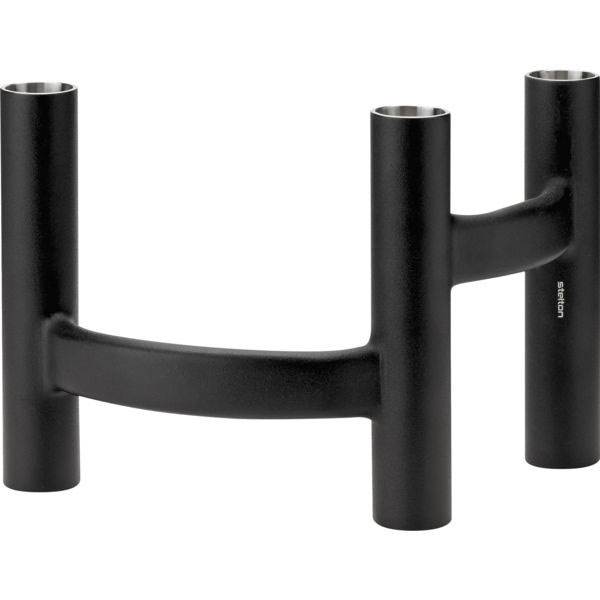 Stelton Ora Trearmet Lysestage  Sort  : Erling Christensen Møbler