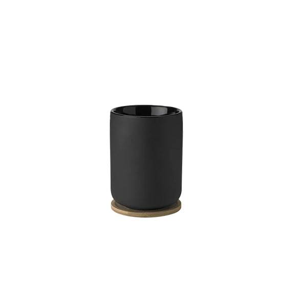 Stelton Theo Termokop Med Coaster   25    Black  : Erling Christensen Møbler