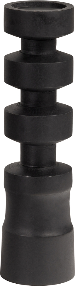 Stumpelysestage Woood Exclusive Midi Sort Mangotræ H41   ø12 Cm