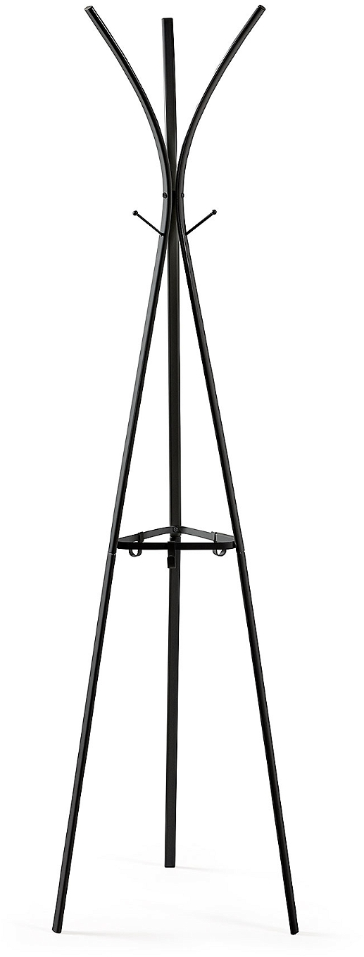 Stumtjener Hattehylde Kave Home Stearn Sort Metal Med   Kroge H183xb42xl50 Cm