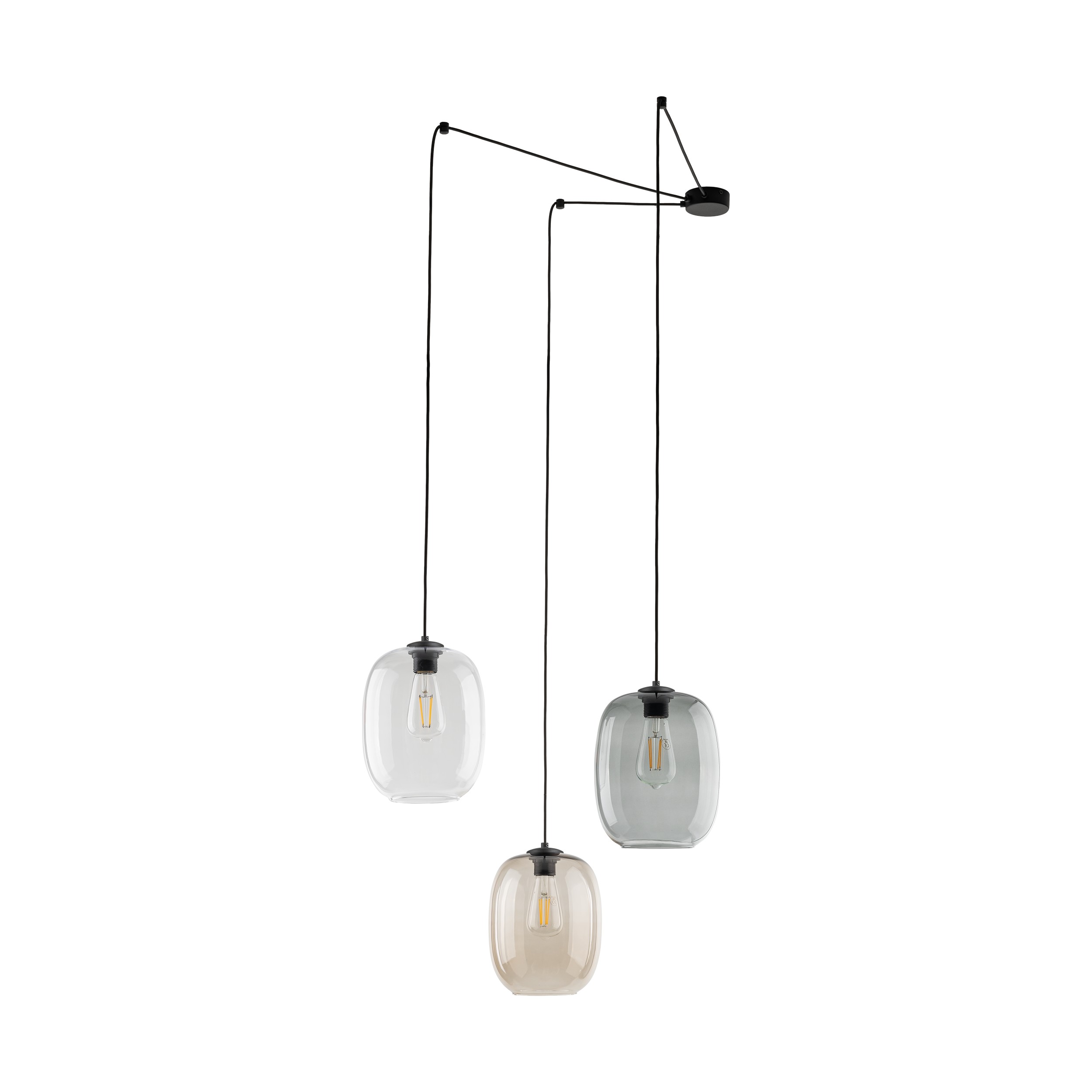 Tk Elio Loftlampe       Skærme Multifarvet Glas Og Sort Metal