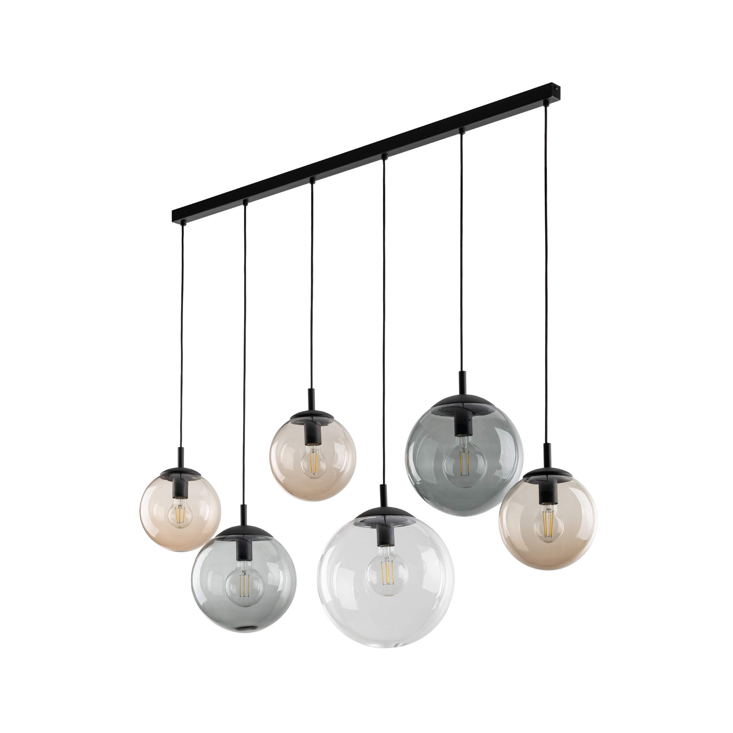 Tk Esme Loftlampe       Skærme Multifarvet Glas Og Sort Metal