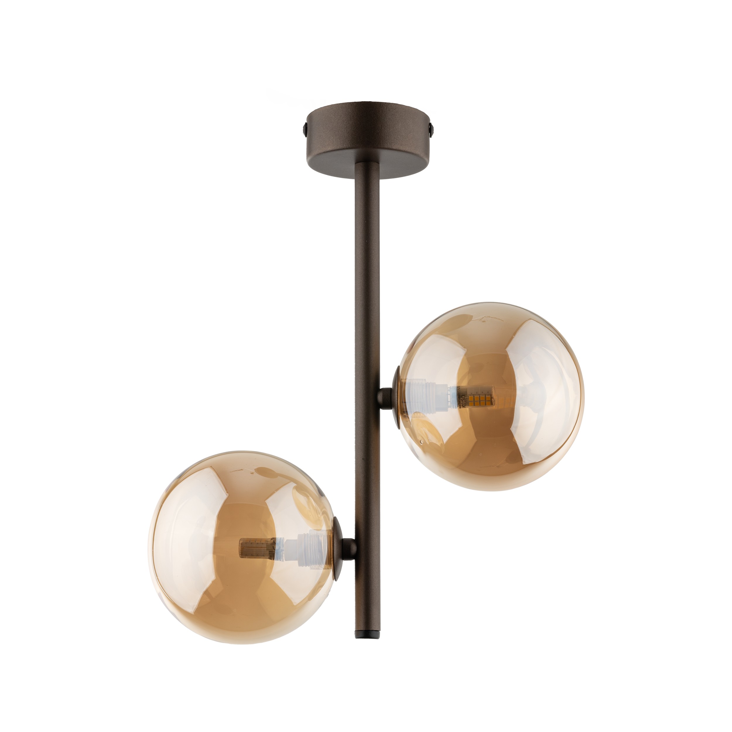 Tk Ester Loftlampe       Skærme Bronze Glas Og Brun Metal
