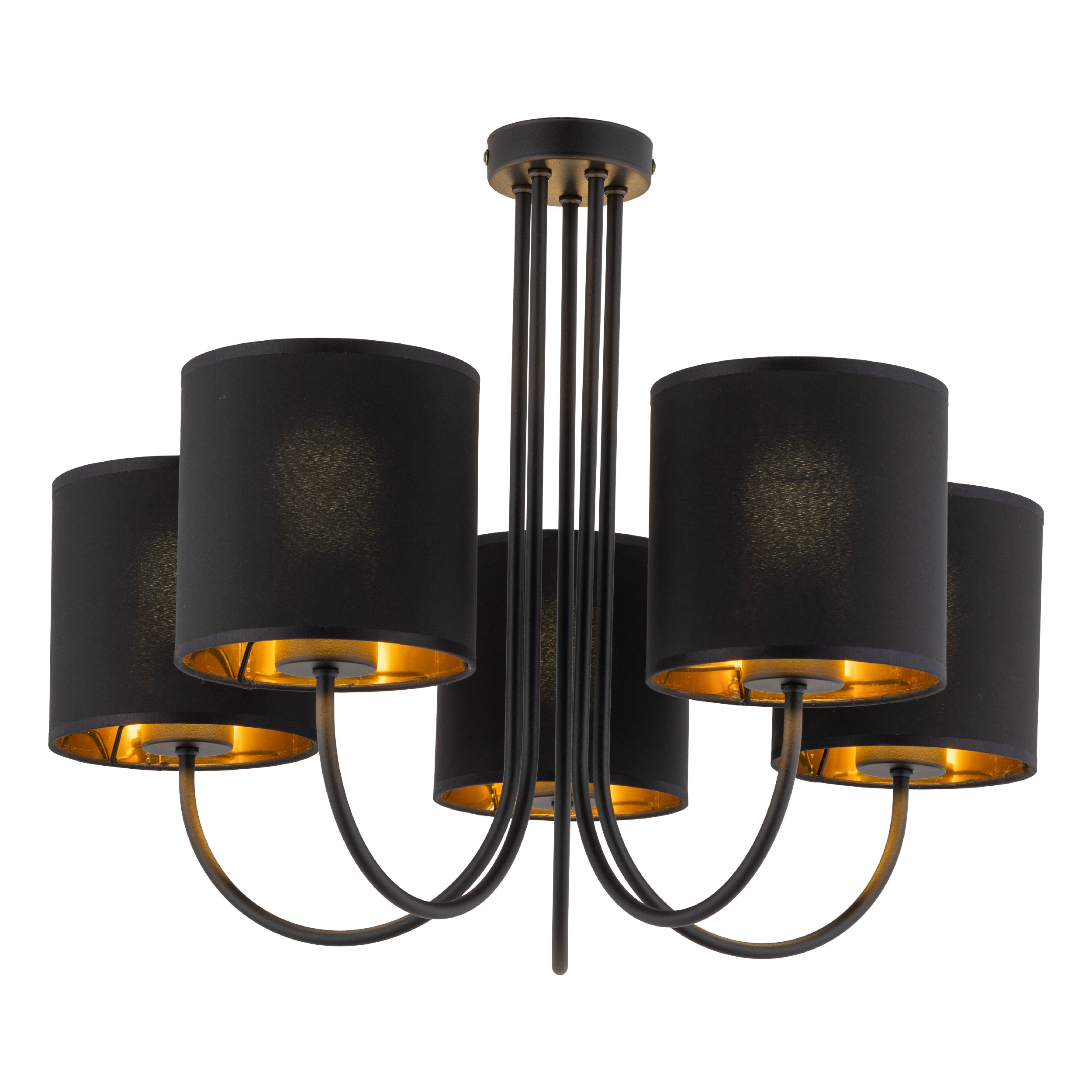 Tk Torens Loftlampe       Skærme Sort Stof Og Sort Metal