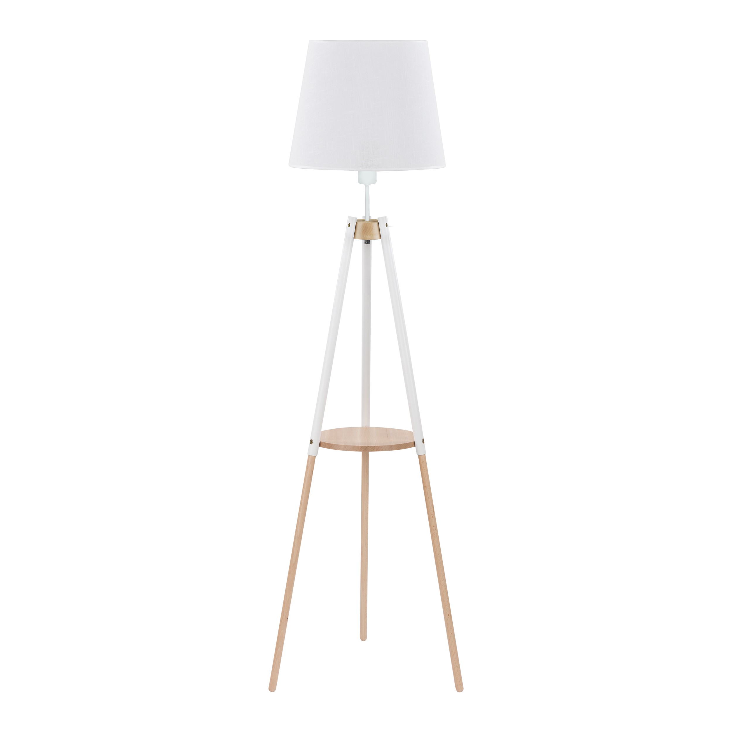 Tk Vaio Gulvlampe     Hylde Hvid Stof Og Træ