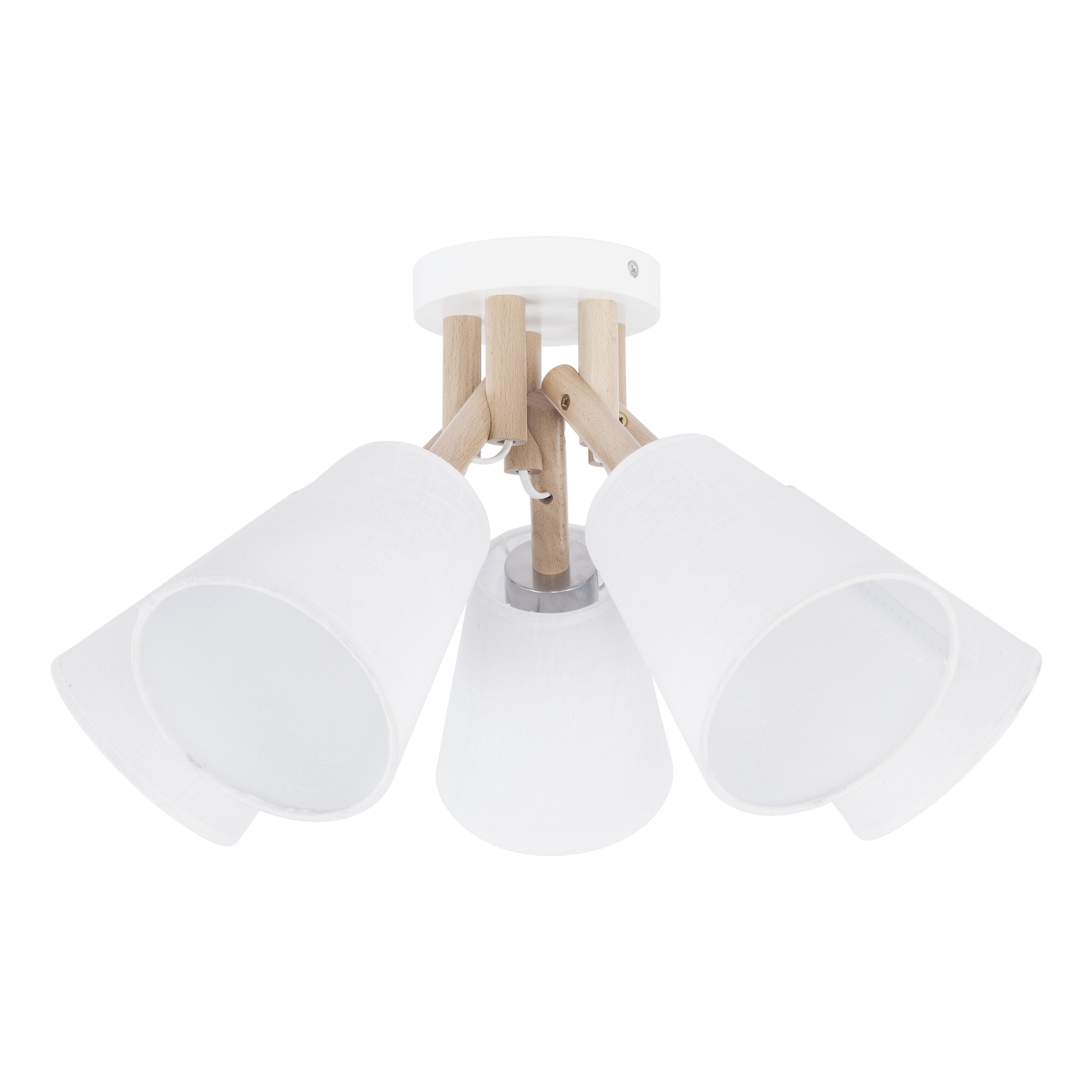 Tk Vaio Loftlampe       Skærme Hvid Stof  Træ Og Metal