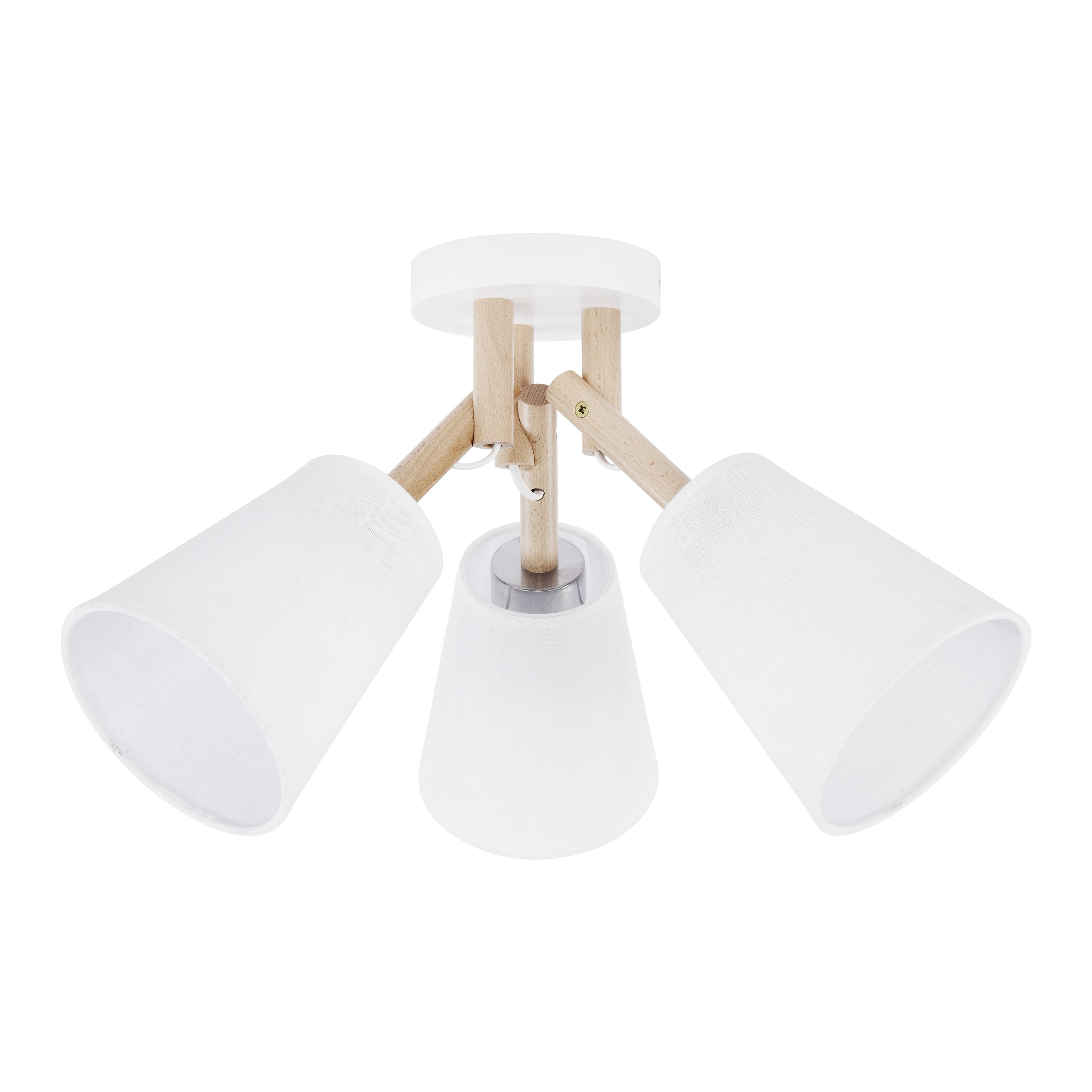 Tk Vaio Loftlampe       Skærme Hvid Stof  Træ Og Metal