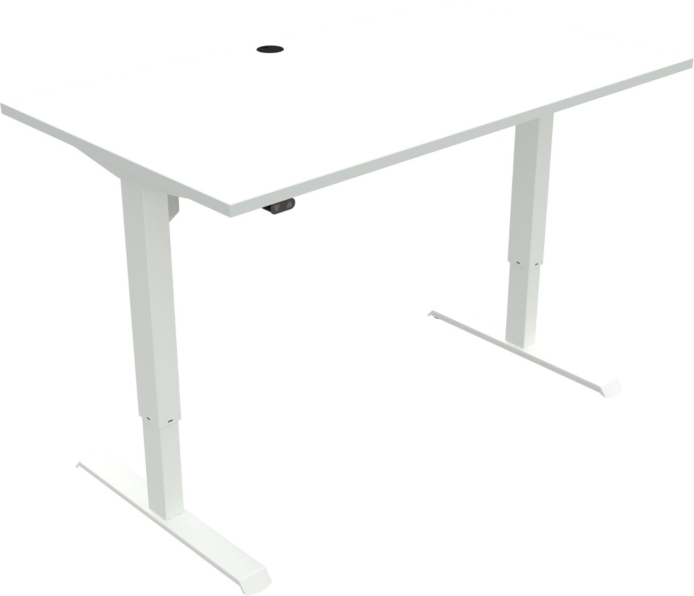 To-bens Hæve- Sænkebord Zennord Adaptdesk Hvid   Justerbar Højde 68-118 Cm  Melamin Mfc Bordplade 80x140 Cm