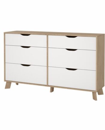 Tvilum Ikast Dobbeltkommode   Skuffer  Jackson Hickory   Hvid  155     39     92   Cm
