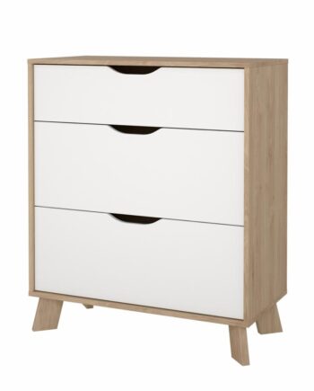 Tvilum Ikast Kommode   Skuffer  Jackson Hickory   Hvid  78     39     92   Cm