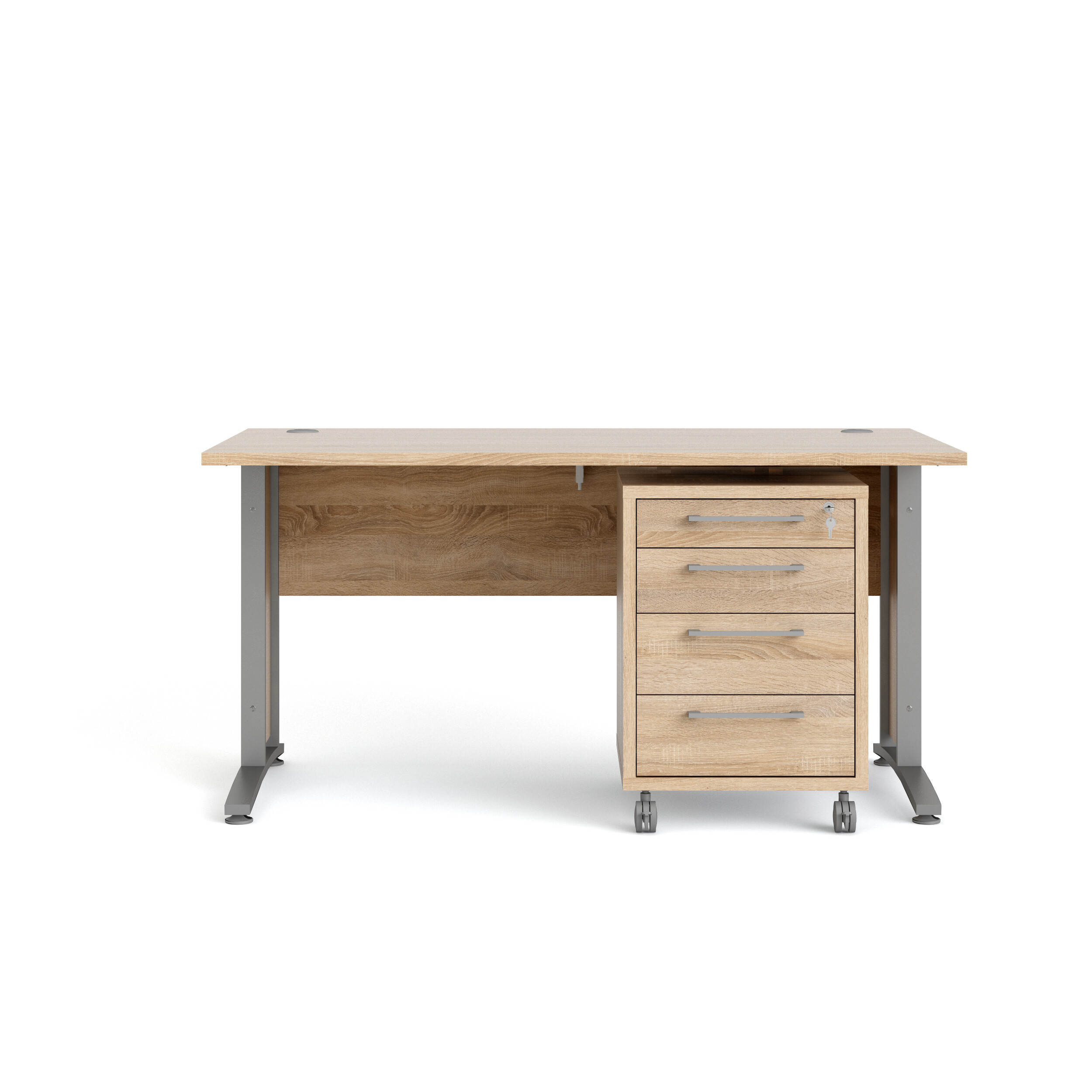 Tvilum Prima Skrivebord Skuffesektion Skuffer Egestruktur Stål Stel 150x80