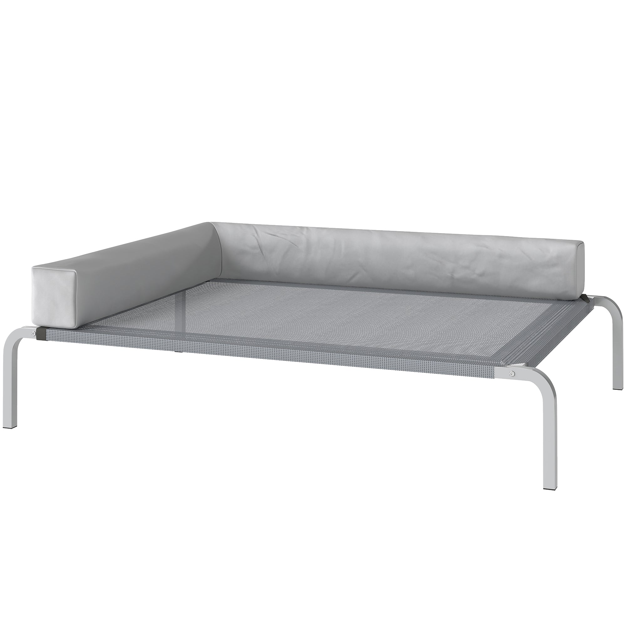 Udendørs Hundeseng  Hævet Hundeseng Til Mellemstore Hunde  Med  -formet Hynde  110x75x30cm  Lysegrå