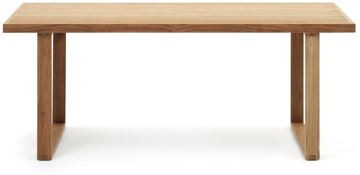 Udendørs Spisebord Kave Home Canadell Massiv Genanvendt Teak Natur 180x90 Cm