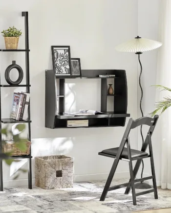 Udnyt Pladsen Optimalt Med Dette Pladsbesparende Skrivebord   Sort  B64   D58   H82 Cm