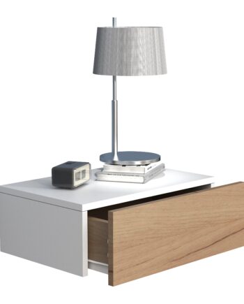Vægbord   Natbord   Sengebord     15      45      30 Cm  Naturfarvet Og Hvid