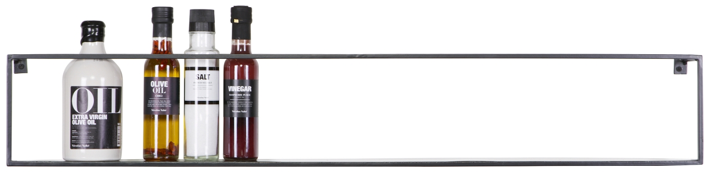 Væghylde Meert Fra Woood   Sort Metal Opbevaringshylde 100ã 8ã 16 Cm