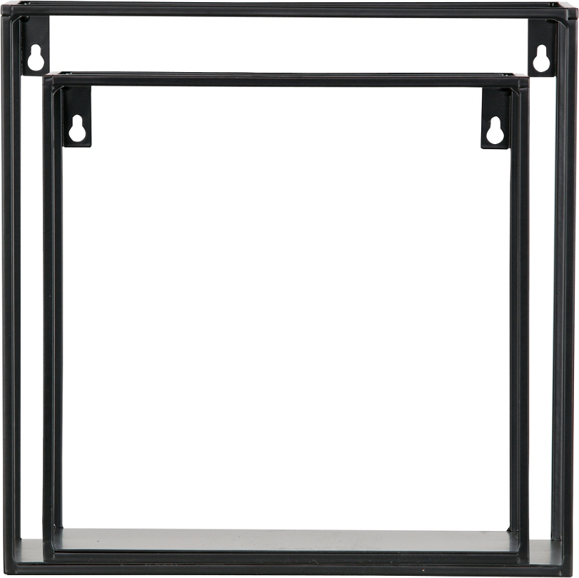 Væghylder Woood Meert  -pak Sort Metal 25ã 25   30ã 30 Cm