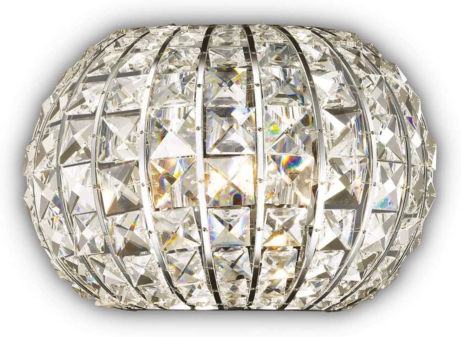 Væglampe Ideal Lux Calypso   Krom Med Krystalelementer H17 5ã B14ã L25 Cm