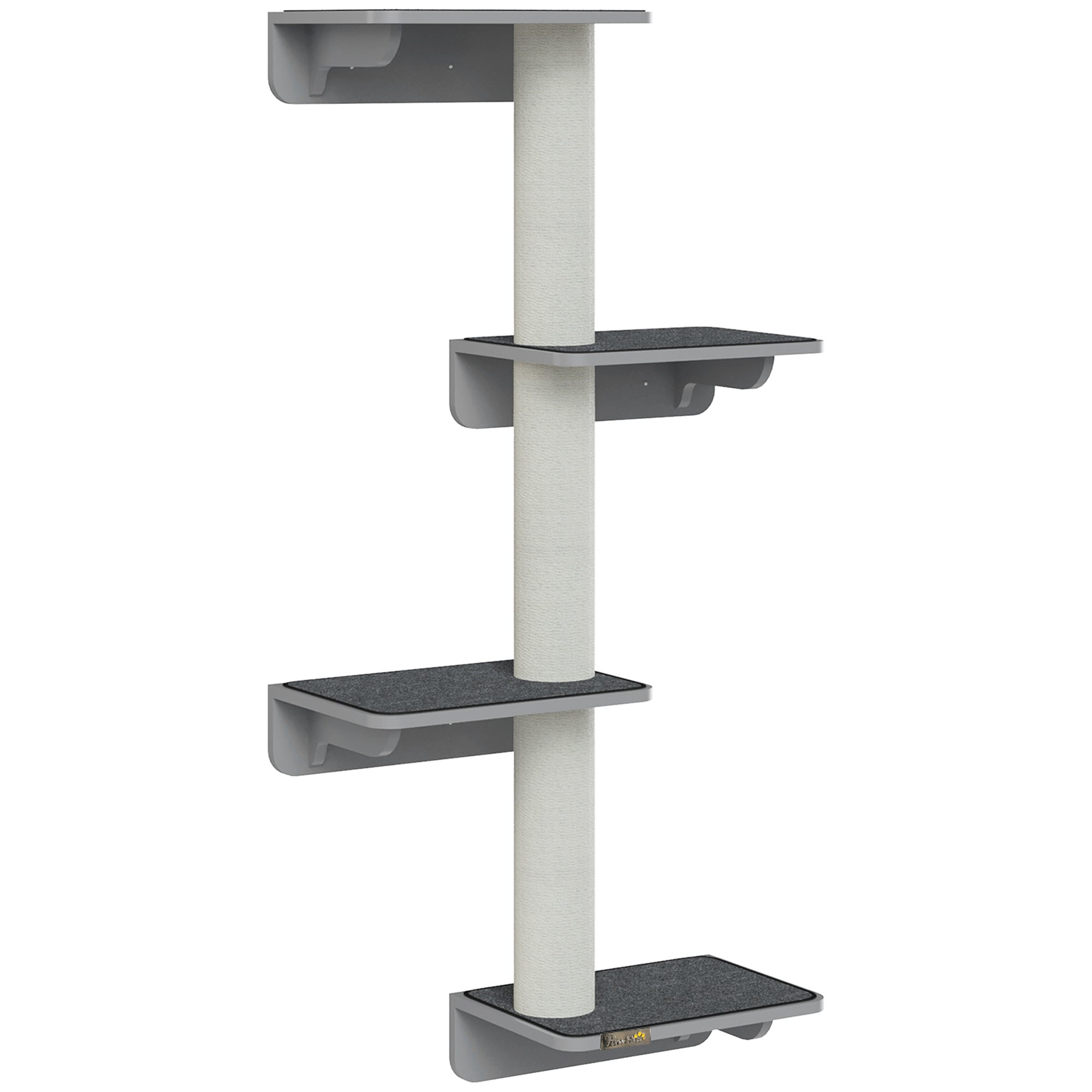 Vægmonteret Kradsetræ Til Katte  Træ  Lysegrå   Beige  66   28   137 Cm