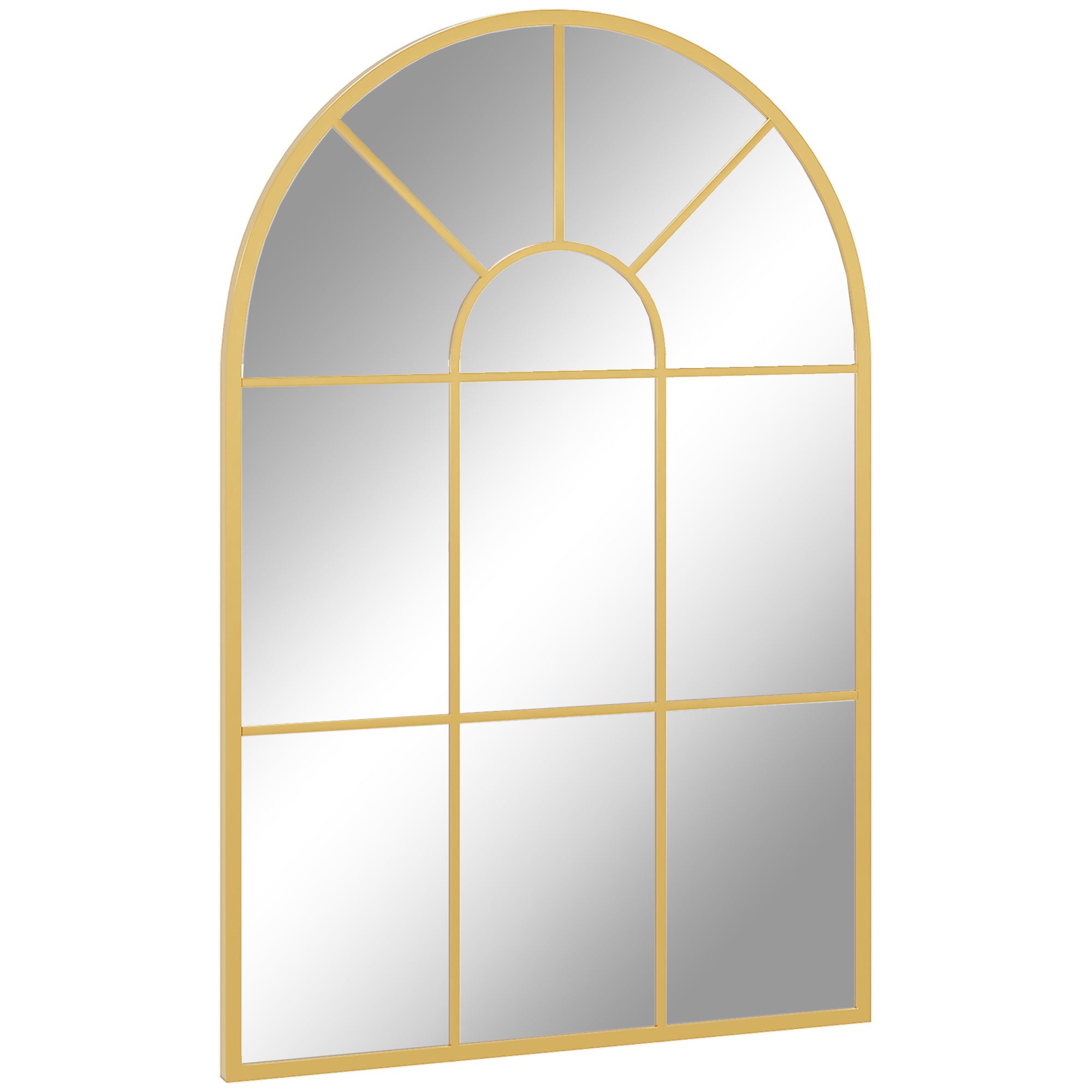 Vægspejl  Vinduesdesign  Entréspejl  Metalramme  91   60 Cm  Guld