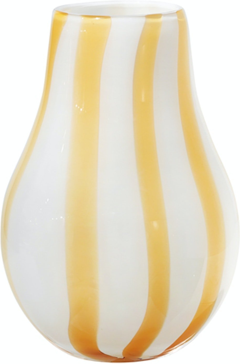 Vase Broste Copenhagen Ada Stripe Gul Mundblæst Glas ø15     H22   Cm