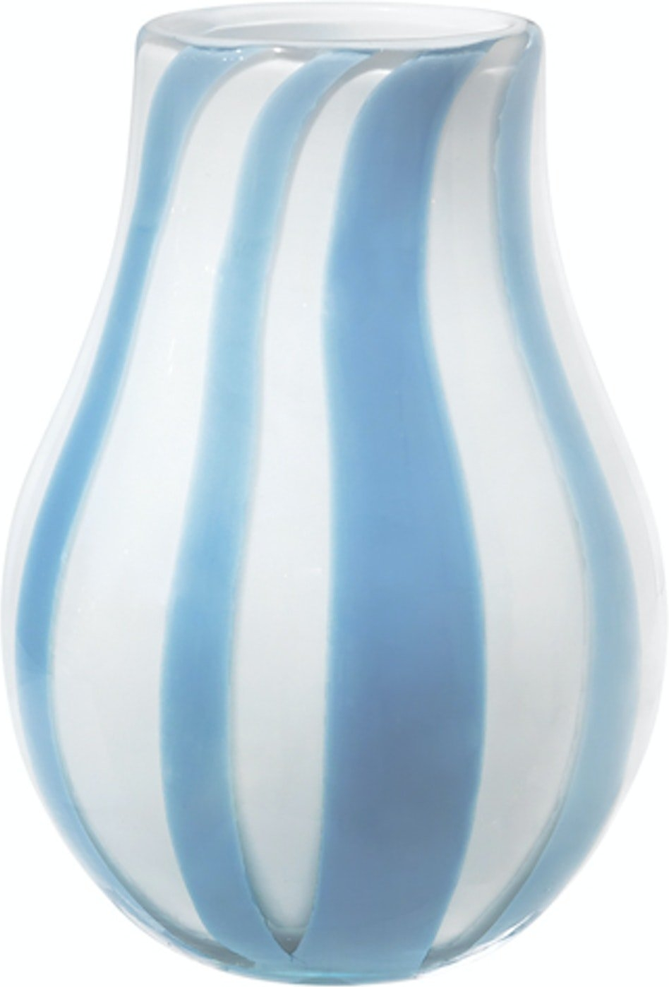 Vase Broste Copenhagen Ada Stripe Mundblæst Glas Blå ø15 5ã 22   Cm