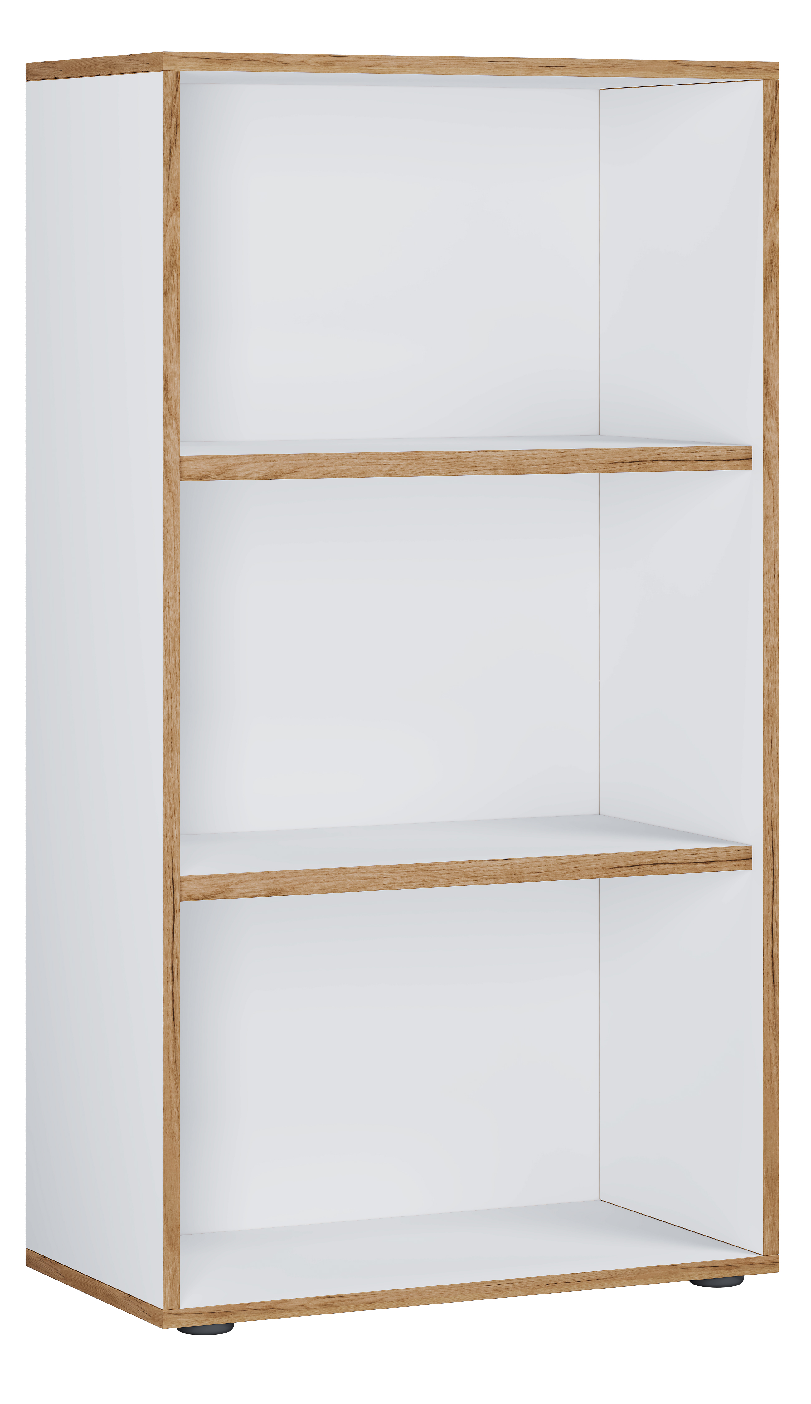 Vcm Nordic Salia B60 Kontorreol       Justerbare Hylder Hvid Og Natur Træ