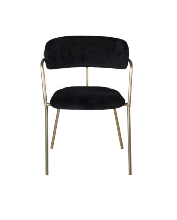 Venture Design Arrow Spisebordsstol     Armlæn Sort Velour Og Messing Metal