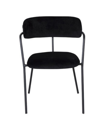 Venture Design Arrow Spisebordsstol     Armlæn Sort Velour Og Sort Metal